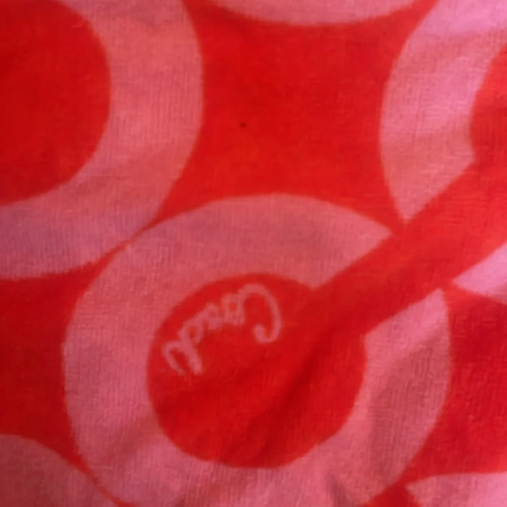 Coach Luxurious Y2K Beach towel Bright Orange and Light Pink